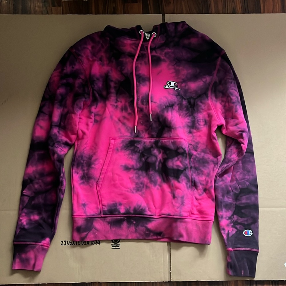 Champion Pink & Purple Tie-Dye Hoodie
